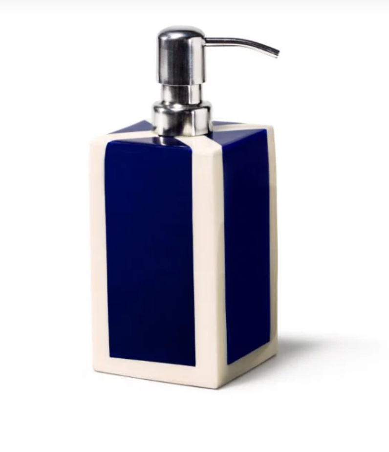 Ink Blue Natural Bone and Wood Soap Dispenser