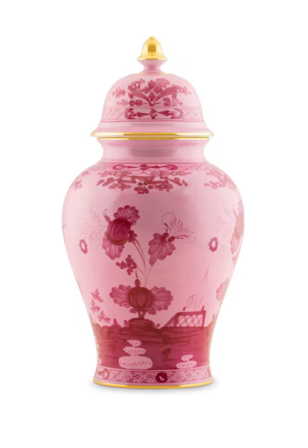 Ginori Oriente Italiano 15" Porpora Potiche Vase with Cover