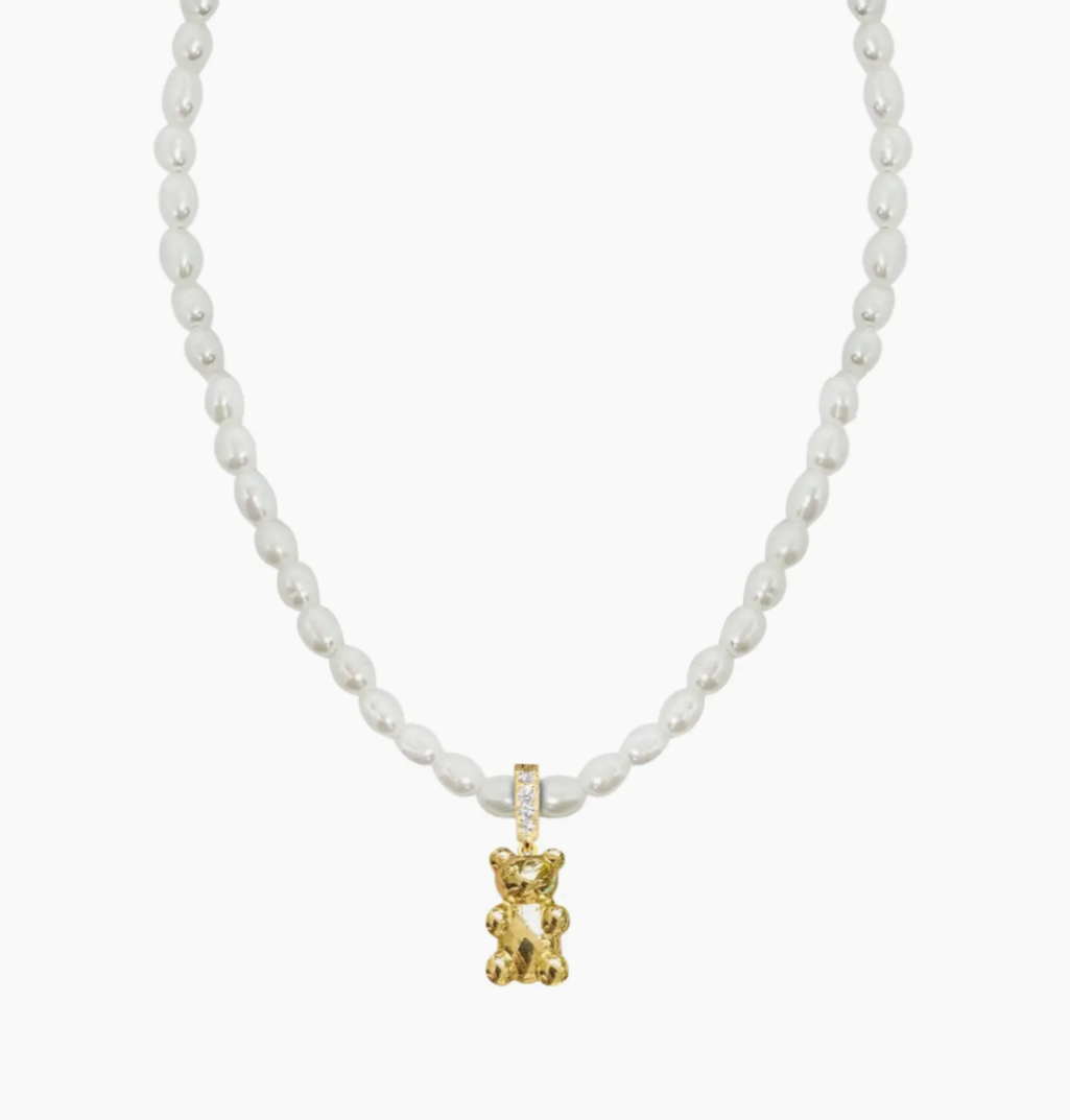 Pearl and Gold Gummy Bear Choker