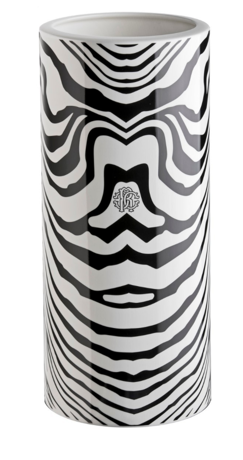 Roberto Cavalli High Vase Zebrage diam 6.3” x 14” H