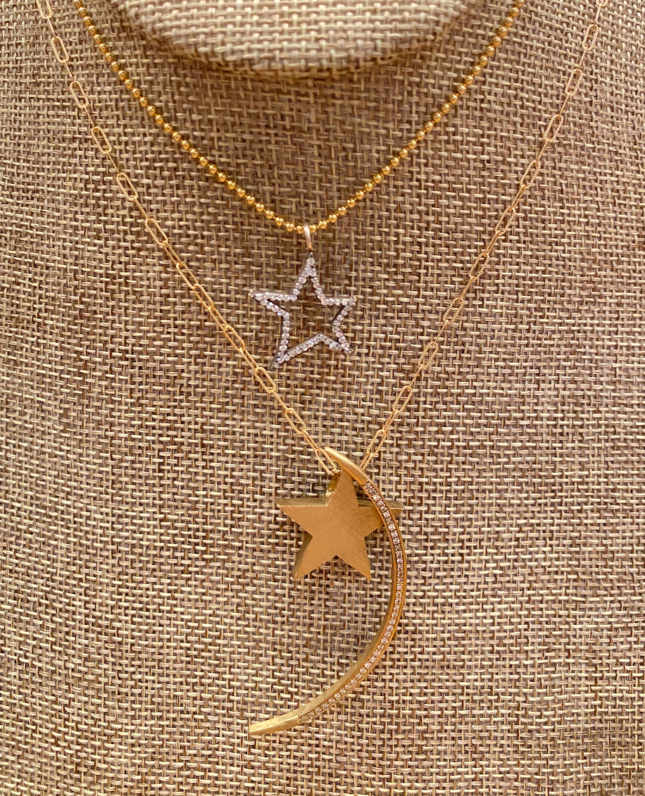 Sterling Silver and Diamond Open Star Charm by Irit Malibu