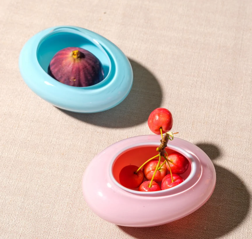 The Dish Pair - Milky Rose & Blue Jelly