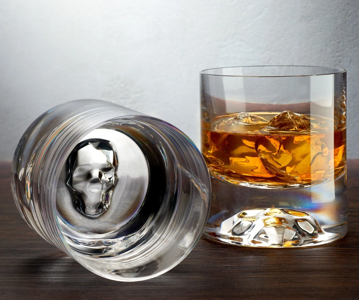 Shade Whisky Glasses with Skull sold Individually