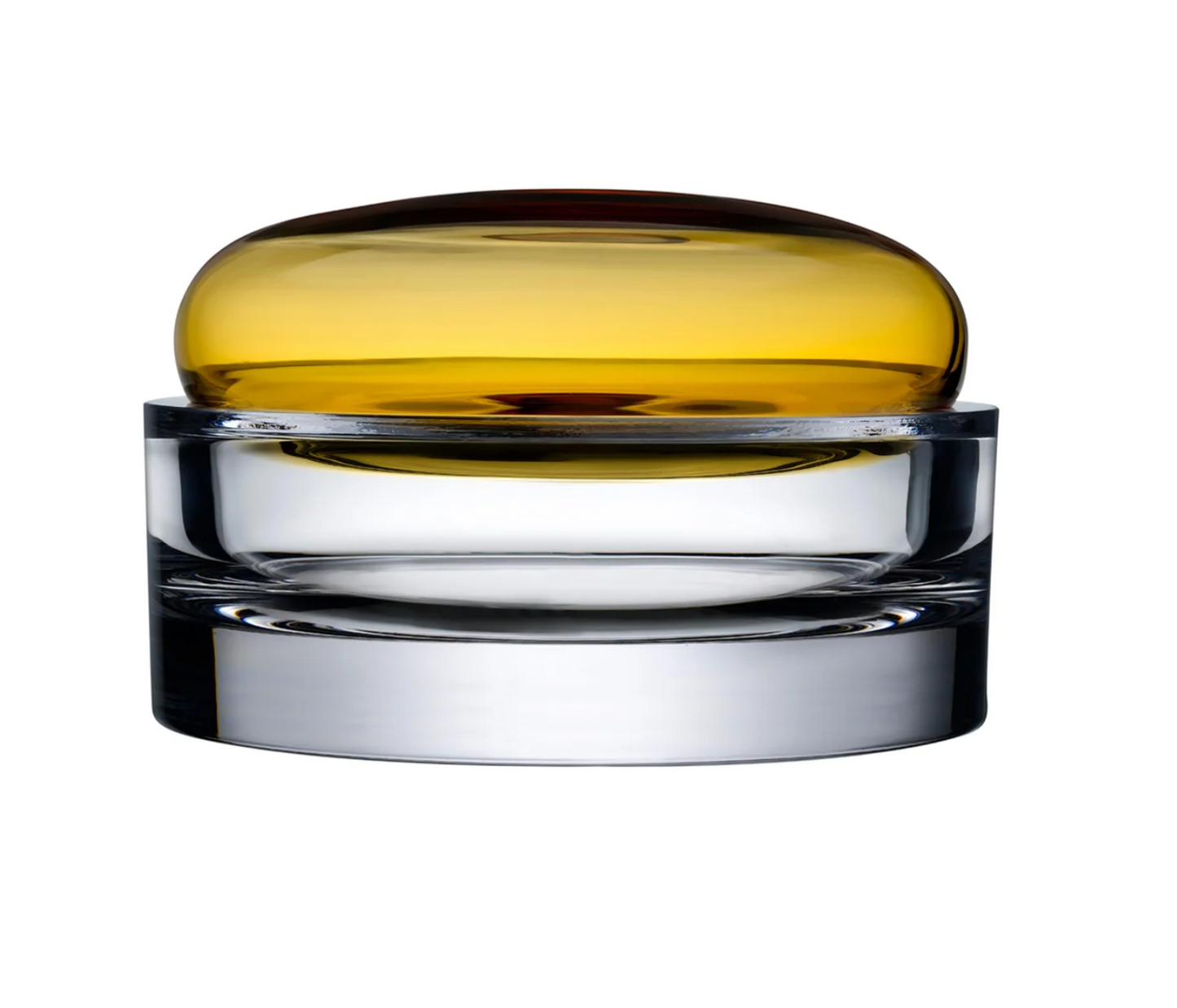 Ecrin Lidded Vessel Wide in Amber and Clear
