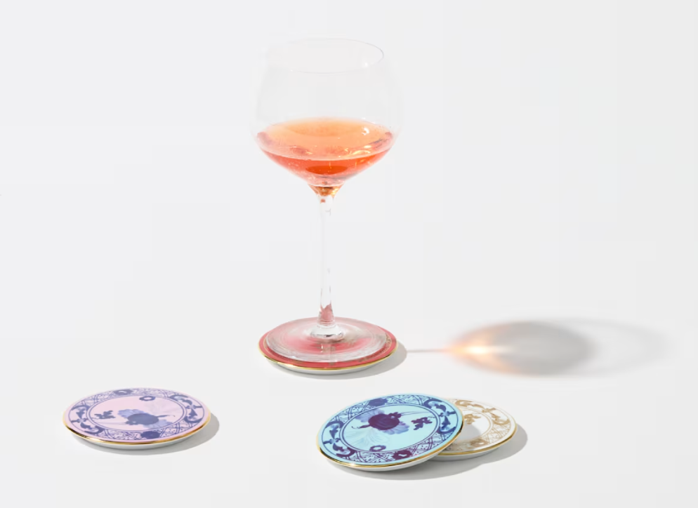 Oriente Italiano Coaster Set of 4 - Iris, Azalea, Rubrum, Aurum