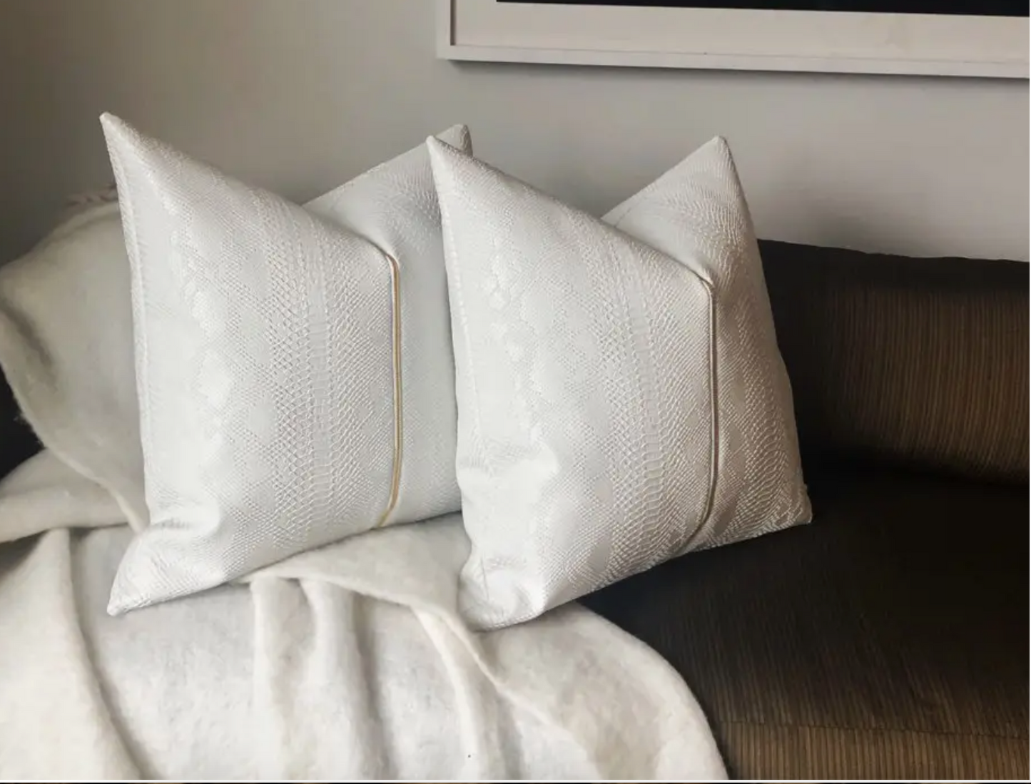 Venom | White Snake Skin Pillow
