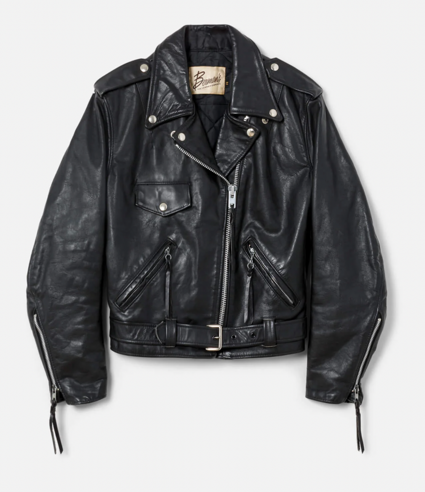 Leather Moto Jacket Vintage Black