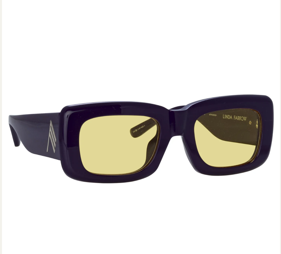 Marfa Rectangular Sunglasses in Purple and Yellow