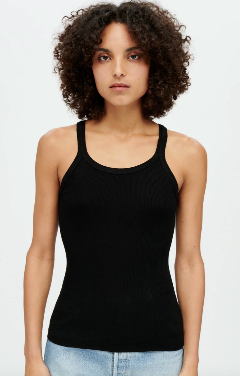 Ribbed Tank Black