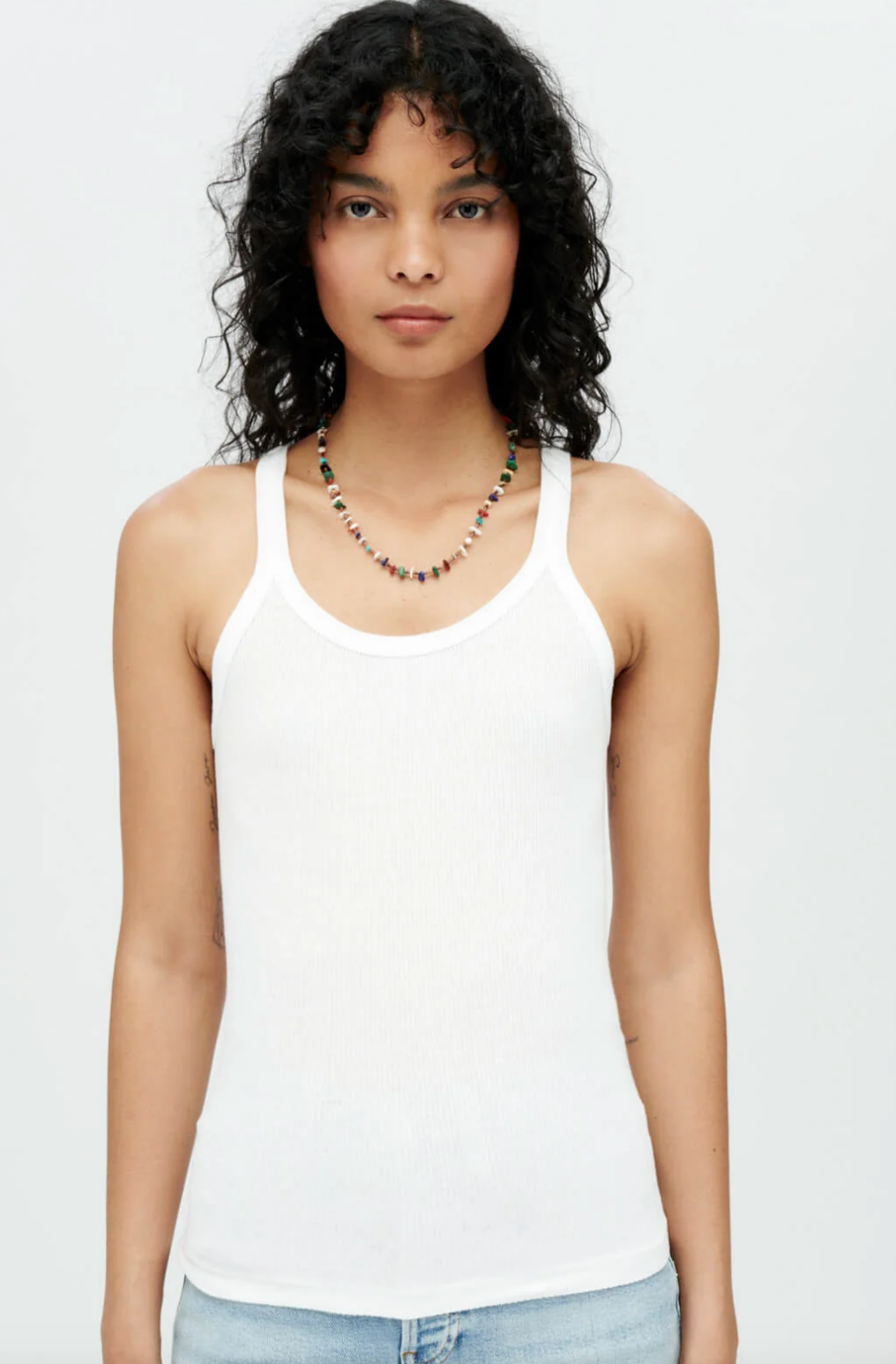 Ribbed Tank Optic White
