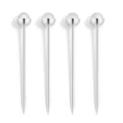Hospitality Cocktail Picks SIlver & Crystal Set of 4