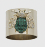 Sparkle Bee Napkin Ring Emerald