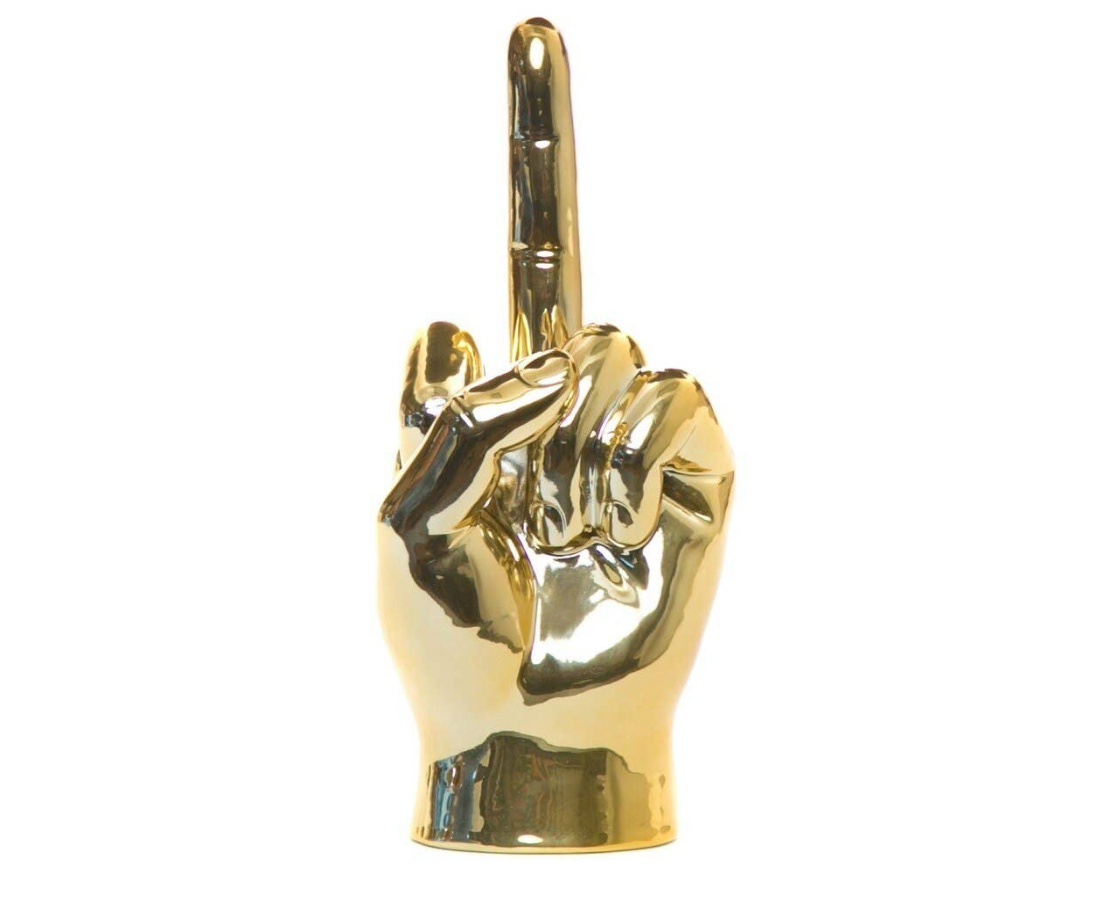 Gold Middle Finger Tabletop-9" Tall