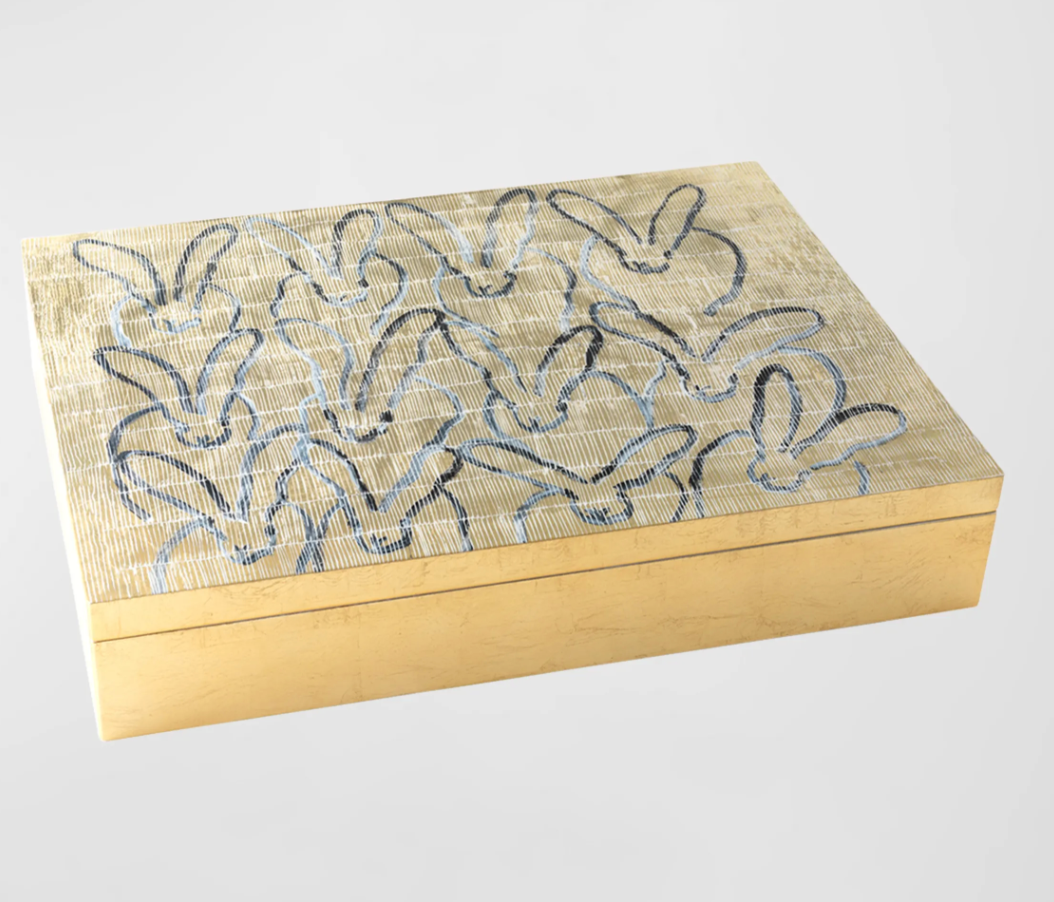 The Countess Gold Leaf & Lacquer Large Box by Hunt Slonem