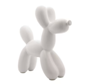 White Ceramic Dog Piggy Bank - 12" tall