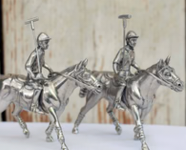 Pewter Polo Player Salt & Pepper Set