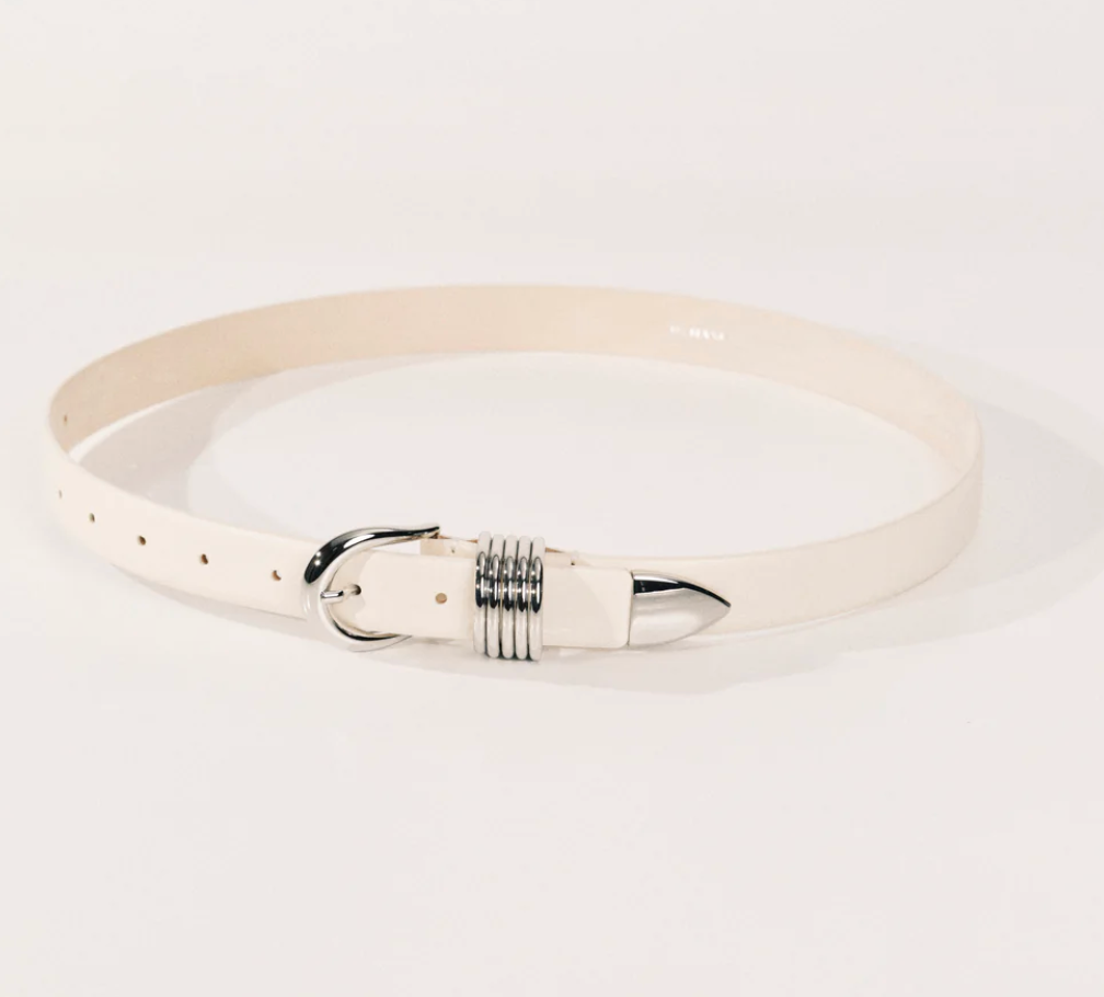 Hollyhock Ivory/Silver belt by DEHANCHE