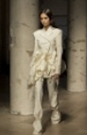 Slim Flare Trouser With Straps - Cream By ROKH