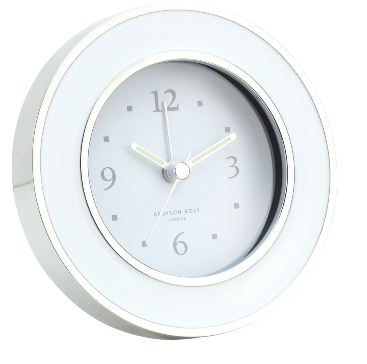 White & Silver Circle Alarm Clock