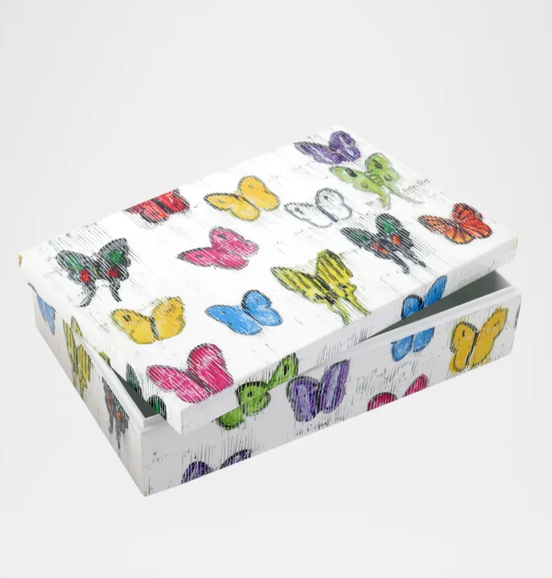 Butterfly Dance Lacquer Box by Hunt Slonem