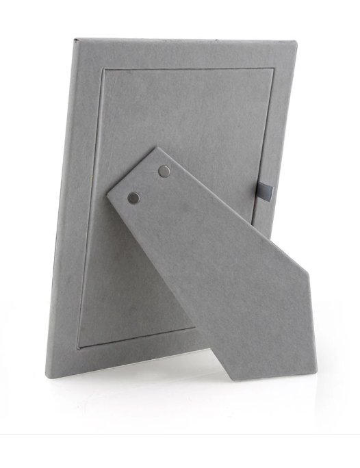 Gold Trim White Enamel Picture Frame