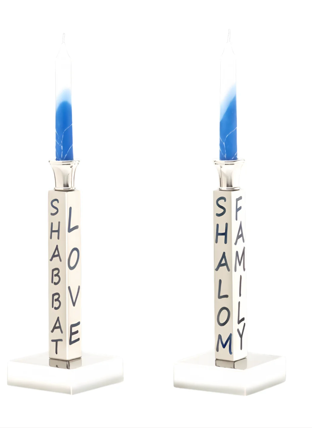 Peace Love & Shabbat Candlesticks