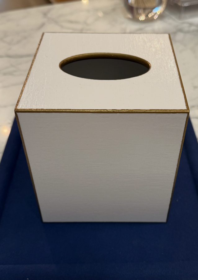 All White Tissue Box Cover