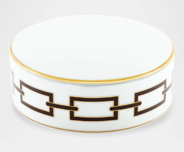 Ginori Gio Ponti Catene Ebano Round Trinket Box -