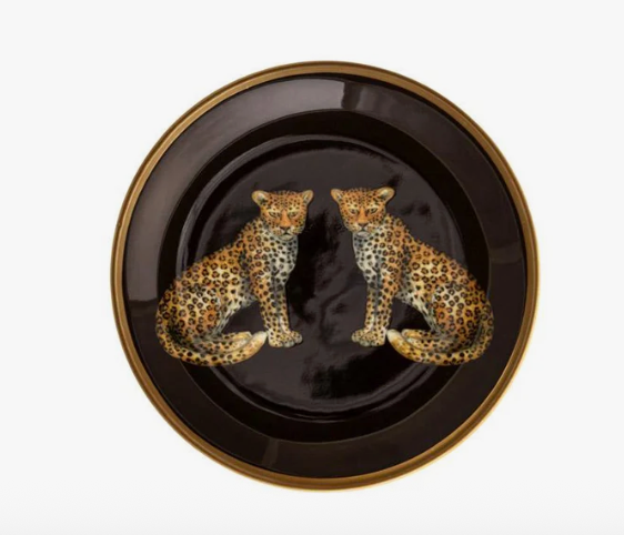 Magnificent Wildlife Twin Leopard - Coaster in Black