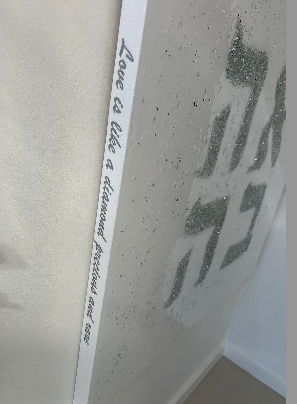 "Ahava" Crushed Glass and Resin on Canvas by K.Smith (one of a kind)
