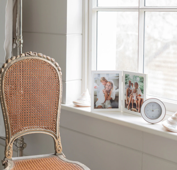 White & Silver Circle Alarm Clock
