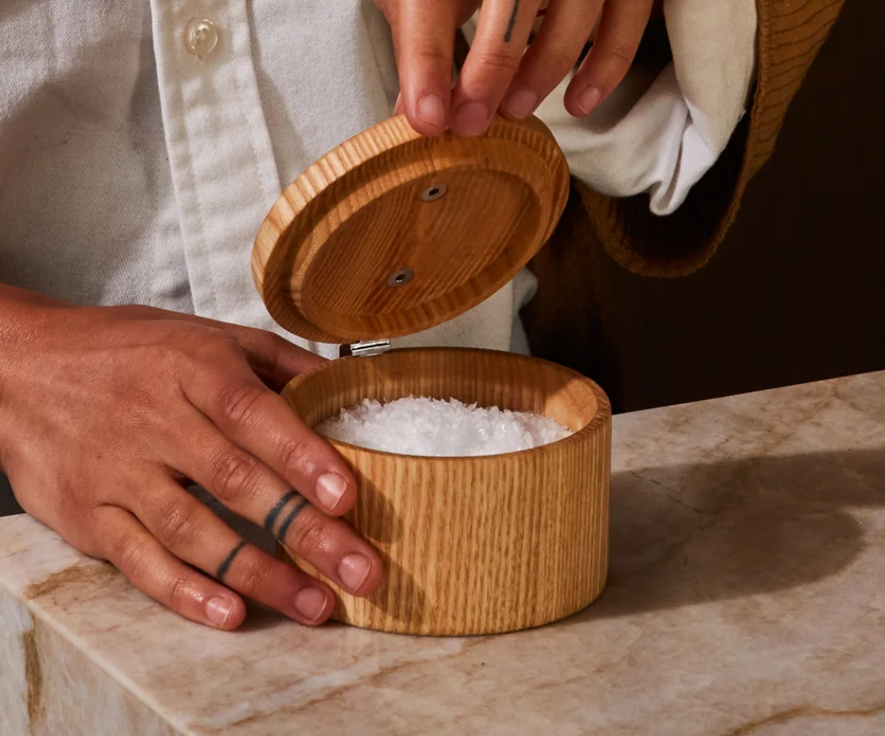 Salt Cellar in Ash Wood
