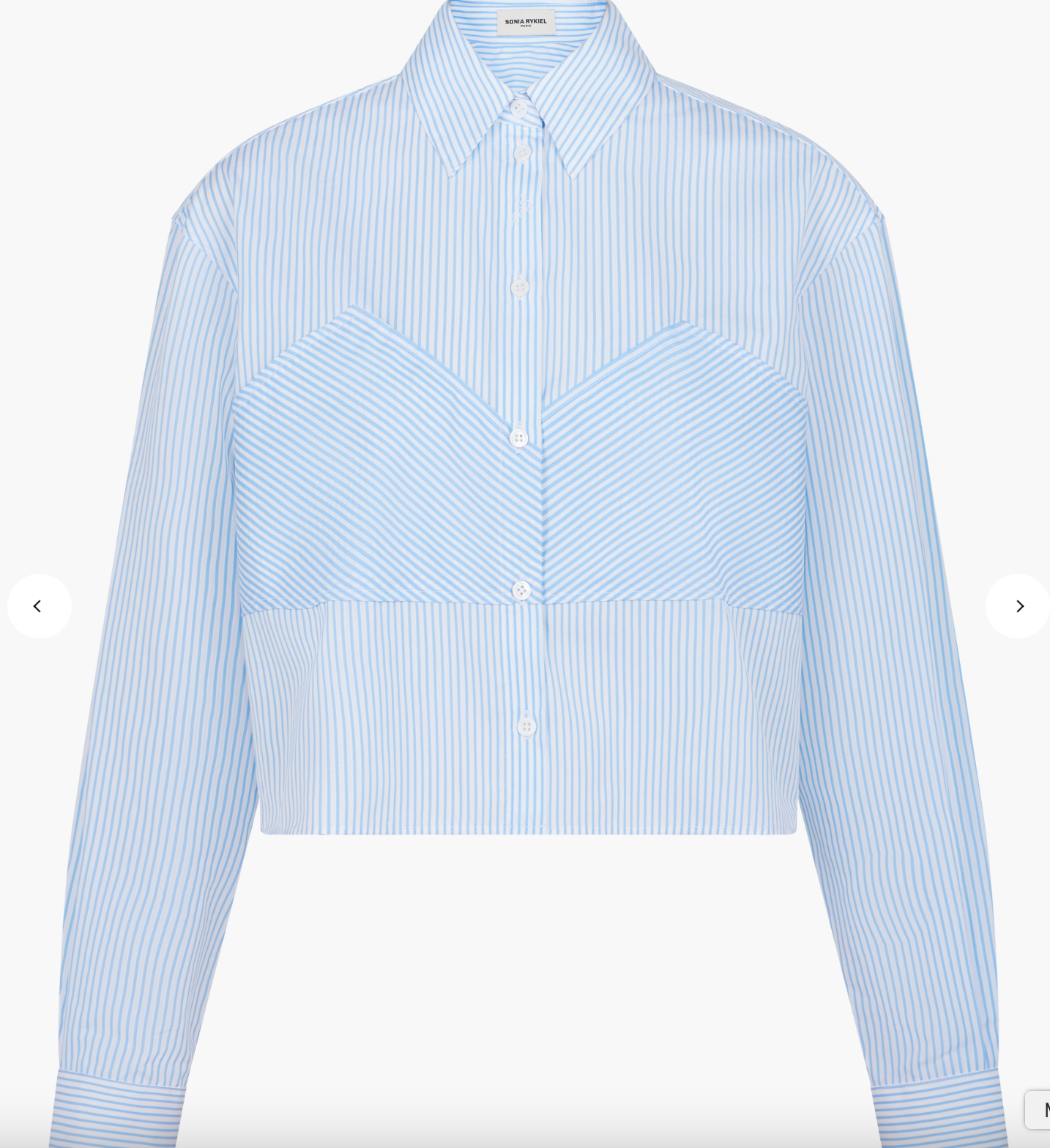 Crop Fine Stripped Long Sleeve Shirt By Sonia Rykiel