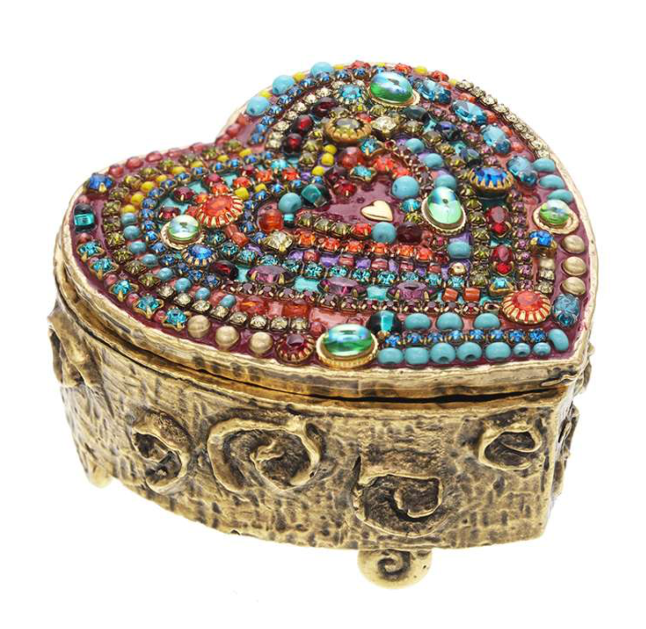 Multi Bright Heart Jewelry Box