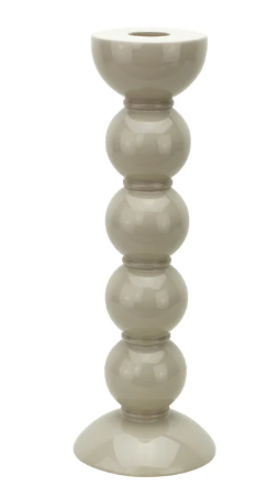 Tall Bobbin Candlestick - 9.5 in White or Cappuccino