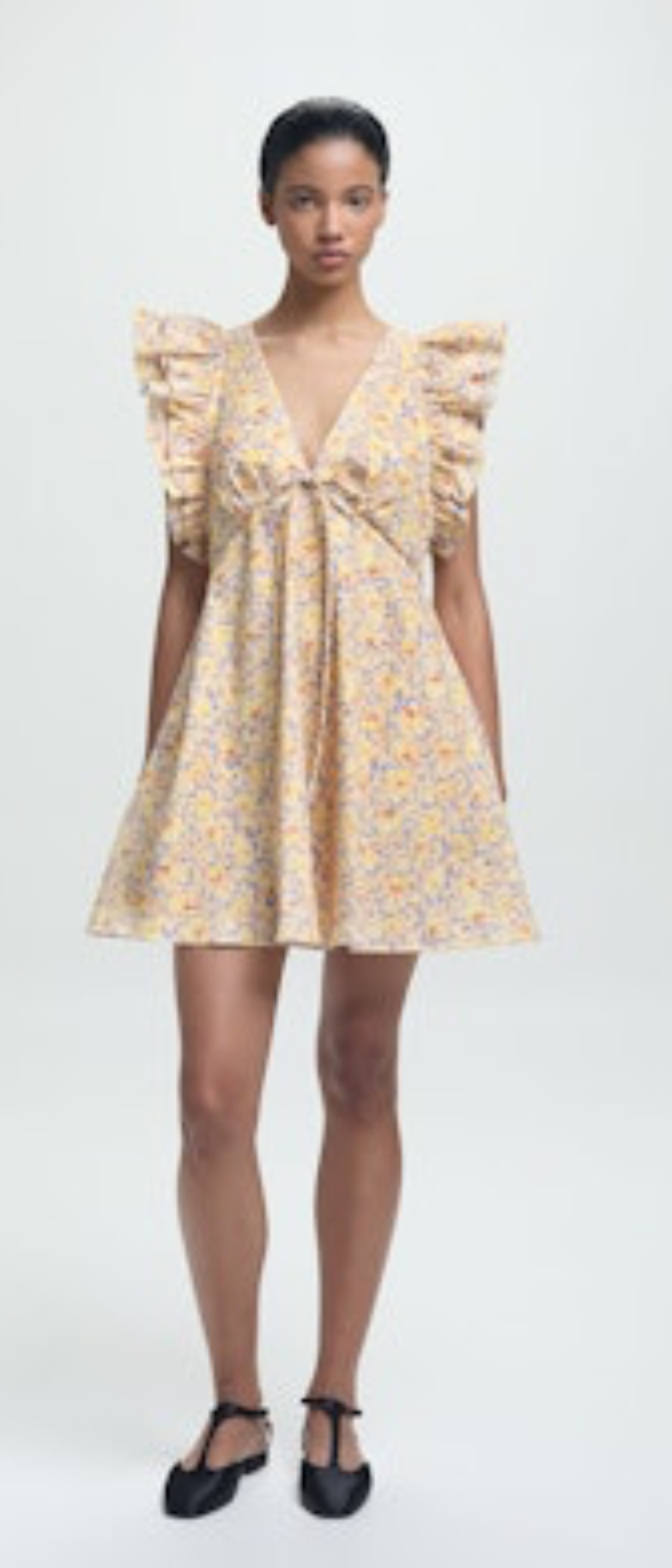 Nola Dress Yellow Garden Cotton by Kika Vargas