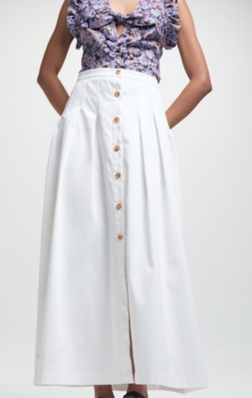 Rebecca Skirt White Cotton by Kikka Vargas