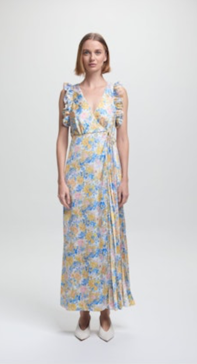 Liana Dress Green Rose Satin by Kika Vargas