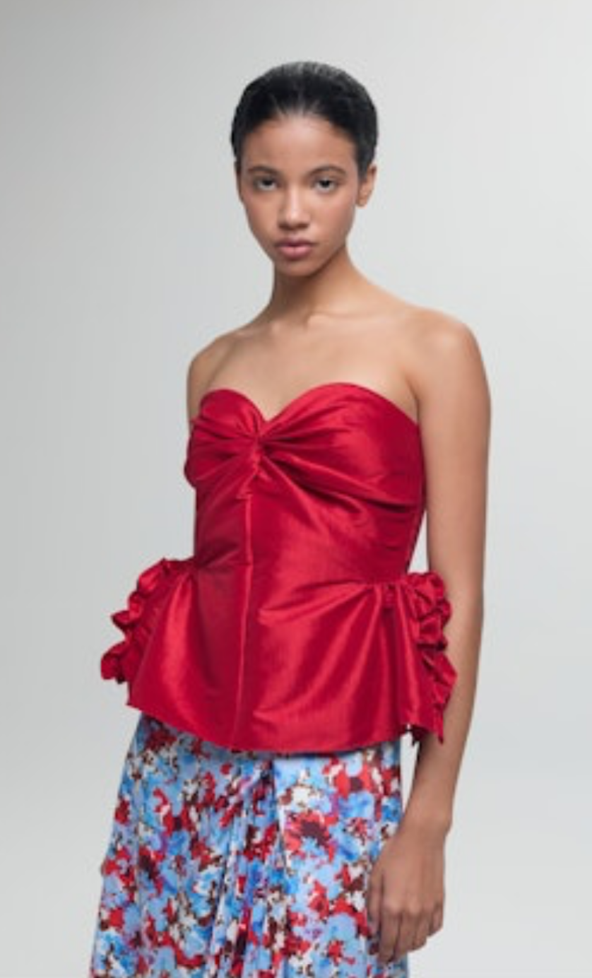 Tasha Top Red Taffeta by Kika Vargas