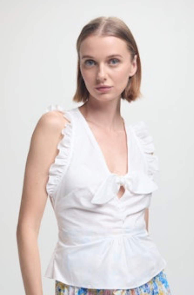 Pippa top white poplin by Kika Vargas