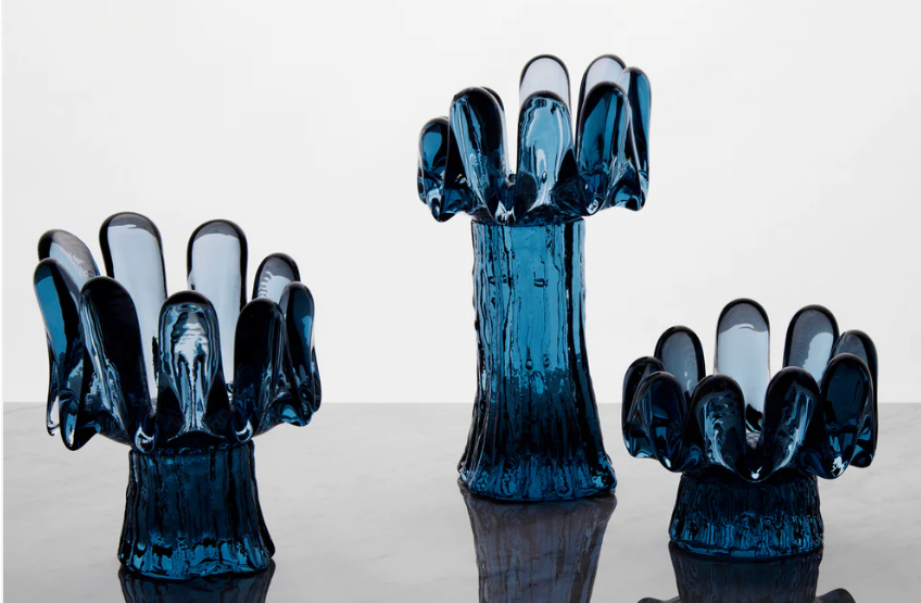 Sunflower Votive by Kosta Boda in Clear or Blue (3 sizes available)