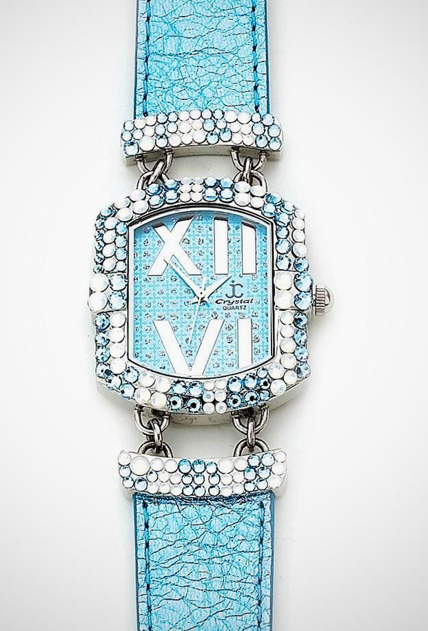 J. Crystal Embellished Watch