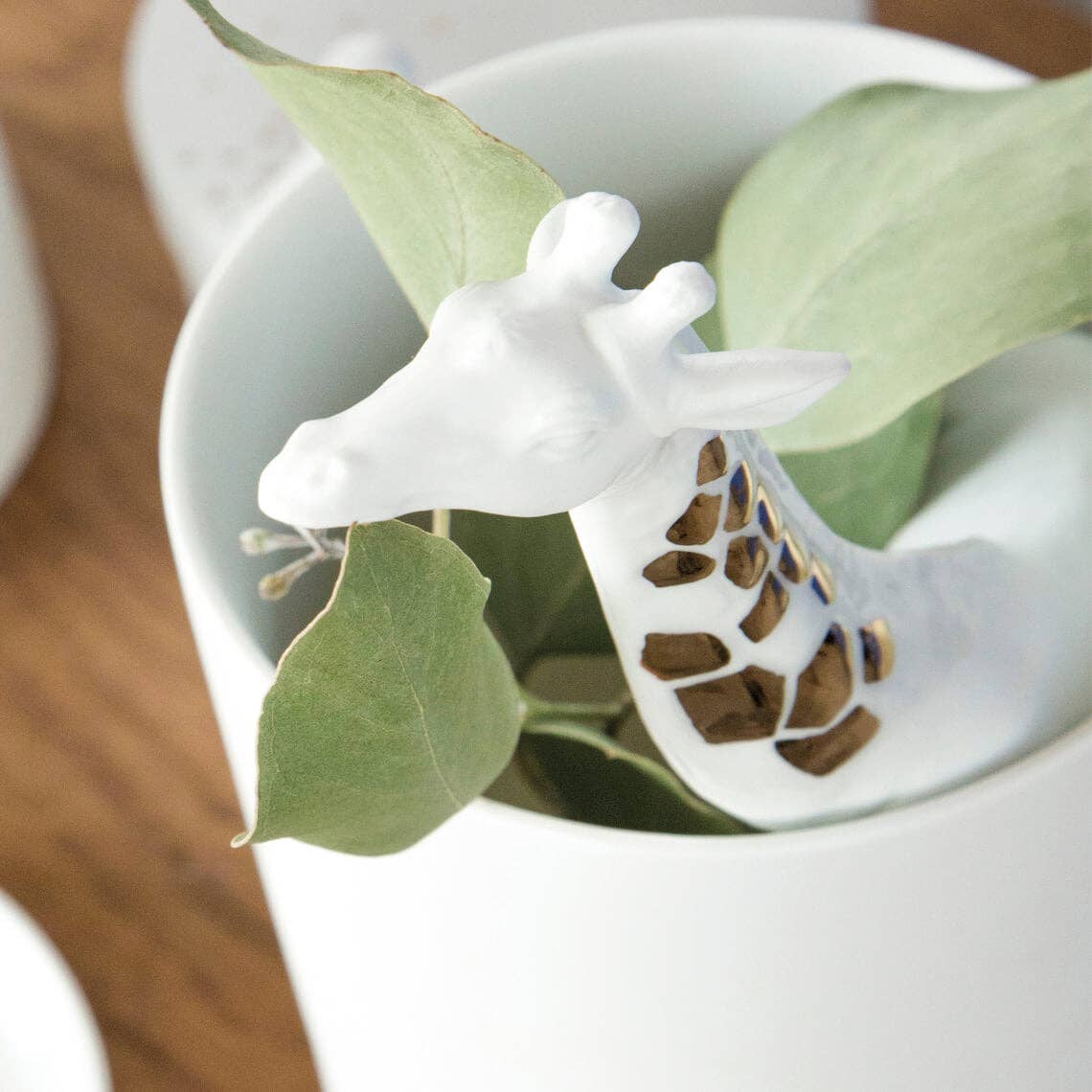 Giraffe Vase with Gold Accent