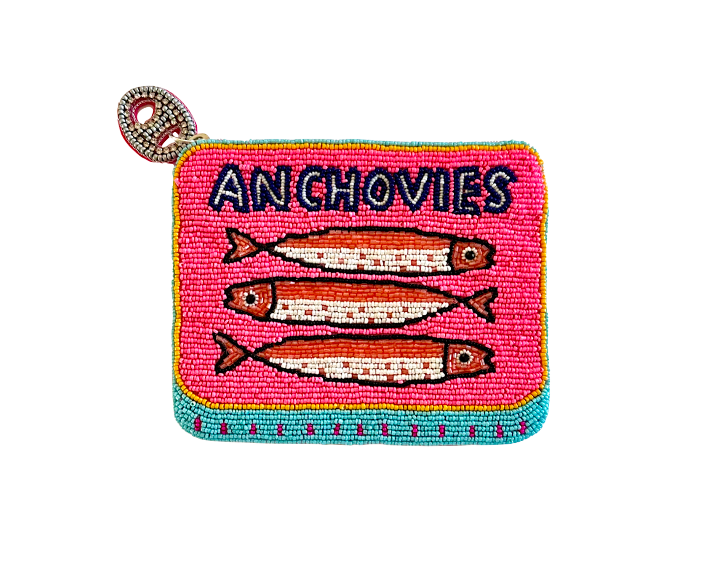 Anchovies Beaded Coin Purse