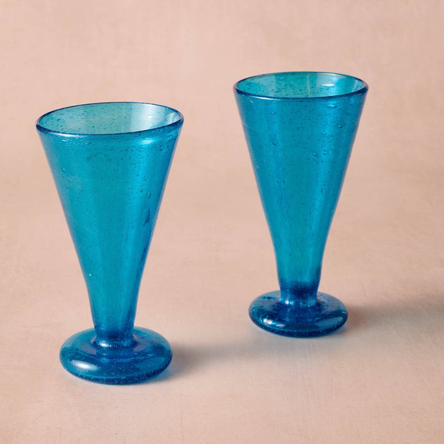 Blue Handblown Cocktail Glass from Egypt