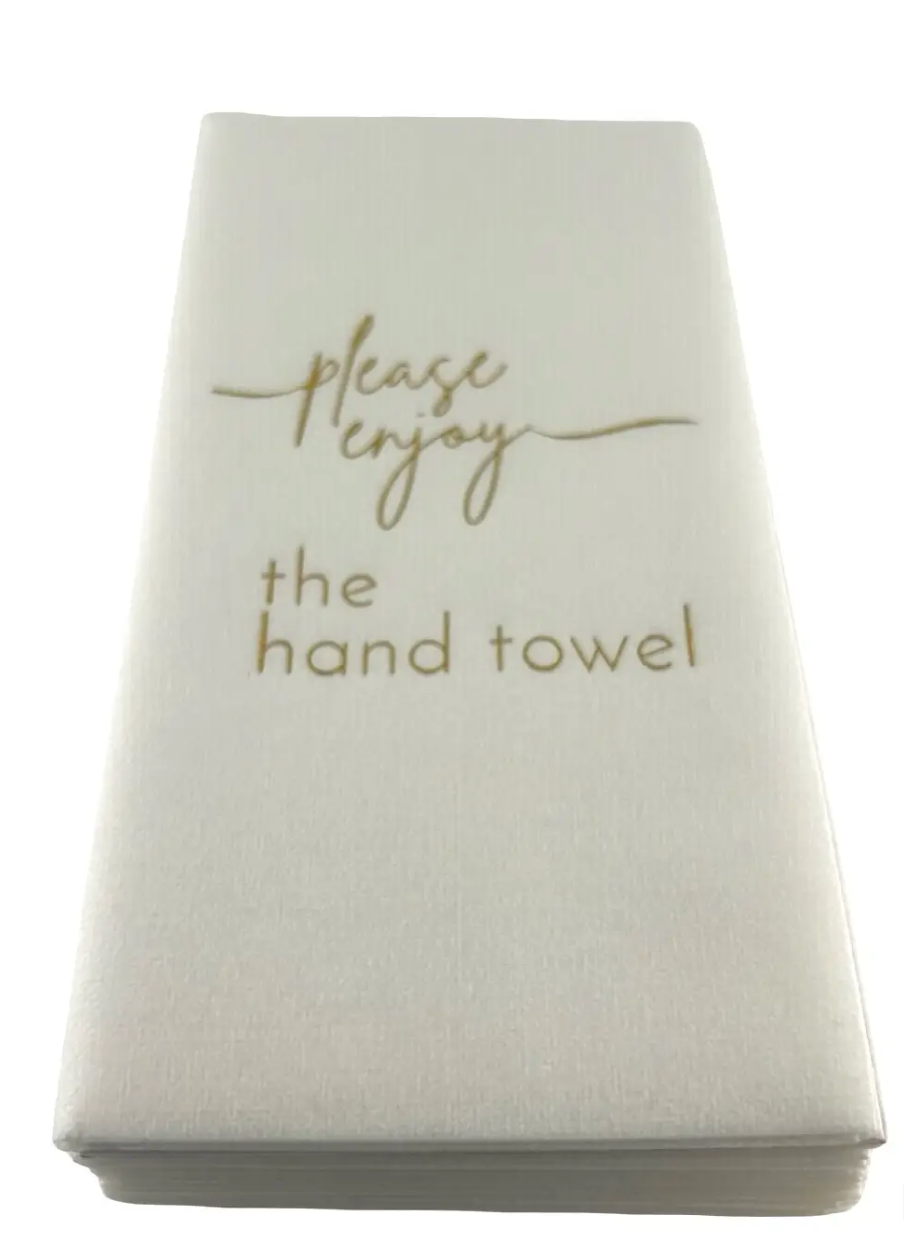 Linen-Feel Guest Towel Napkins, Please Enjoy