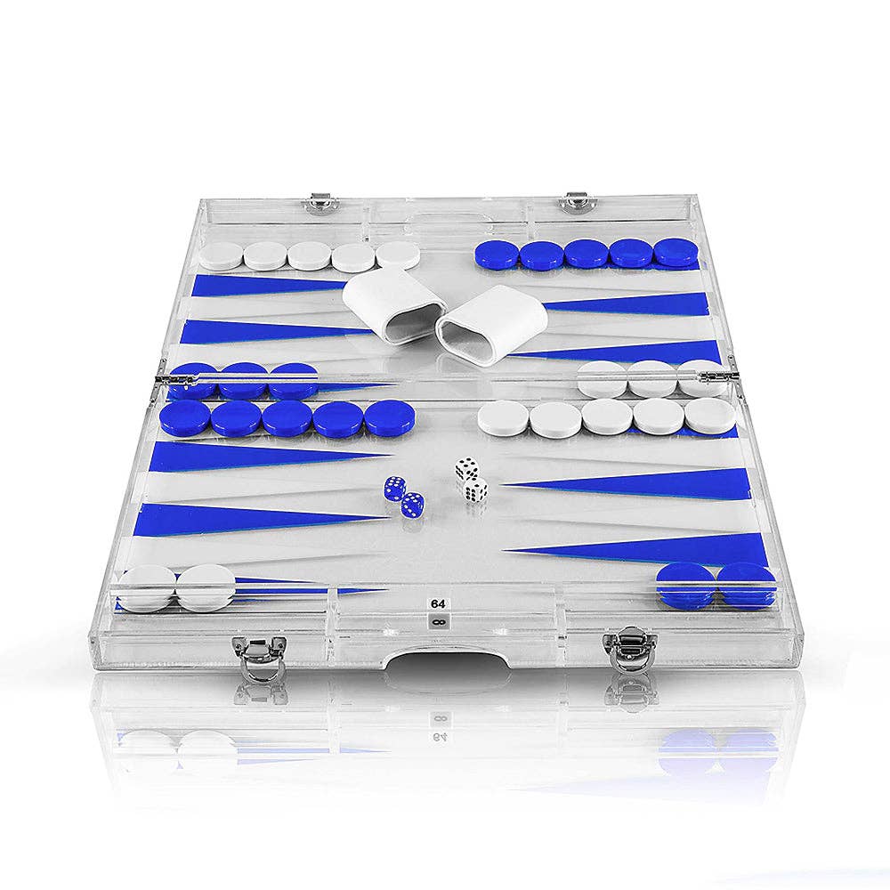Travel Size 14'' Lucite Backgammon Set