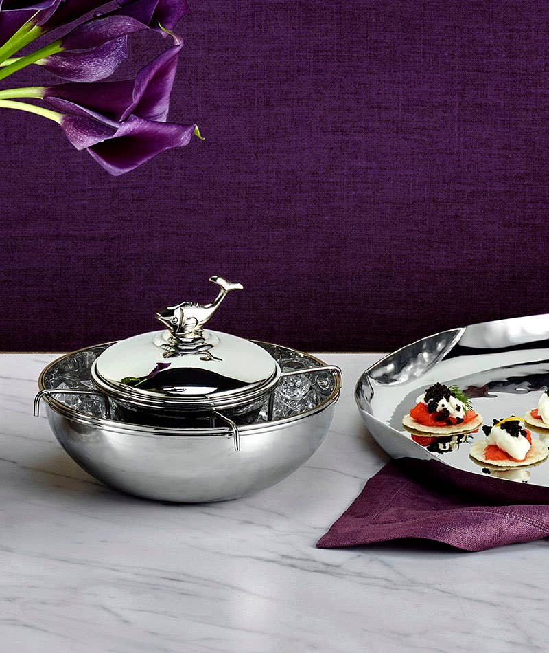 Beluga Caviar Server Set w/ Glass Insert