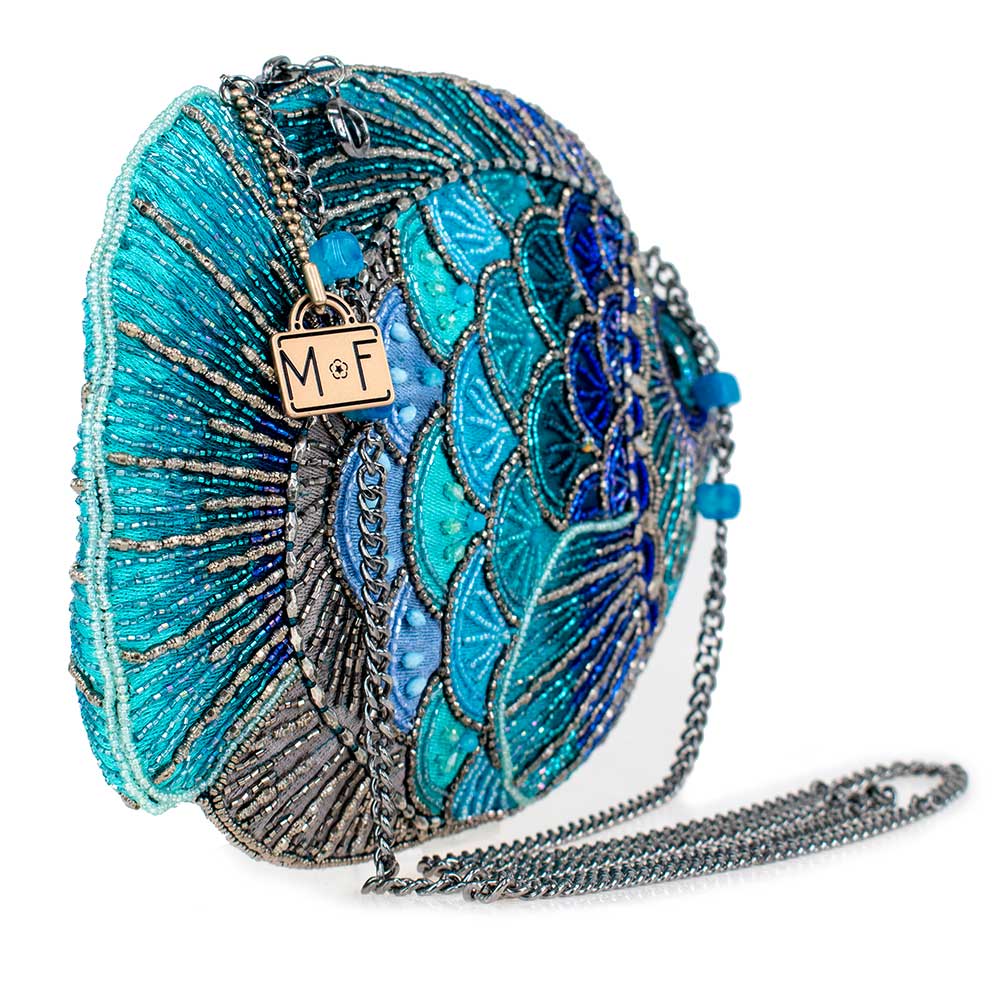 Gone Fishing Beaded Fish Multi Color Crossbody Handbag
