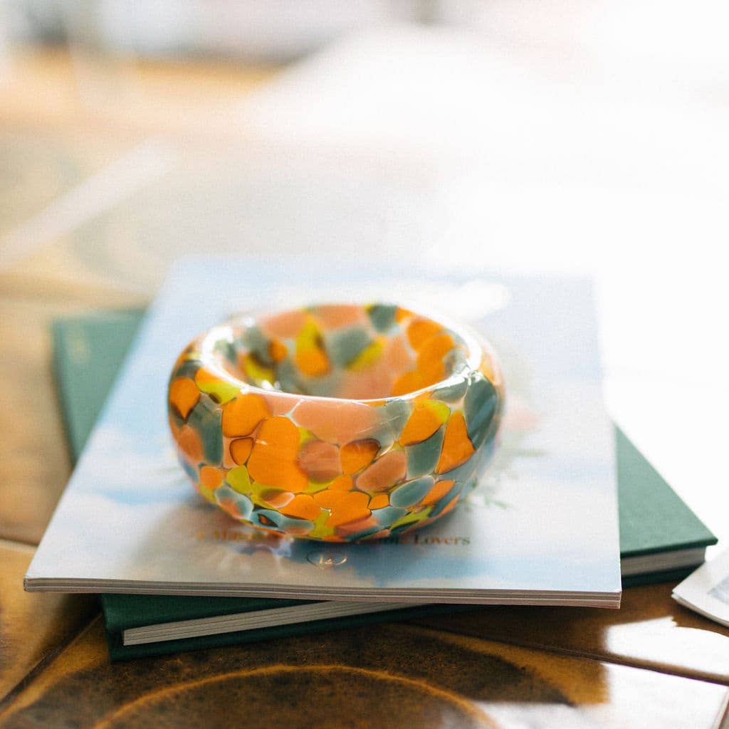 Glass Blown 90's Neon Bubble Bowl